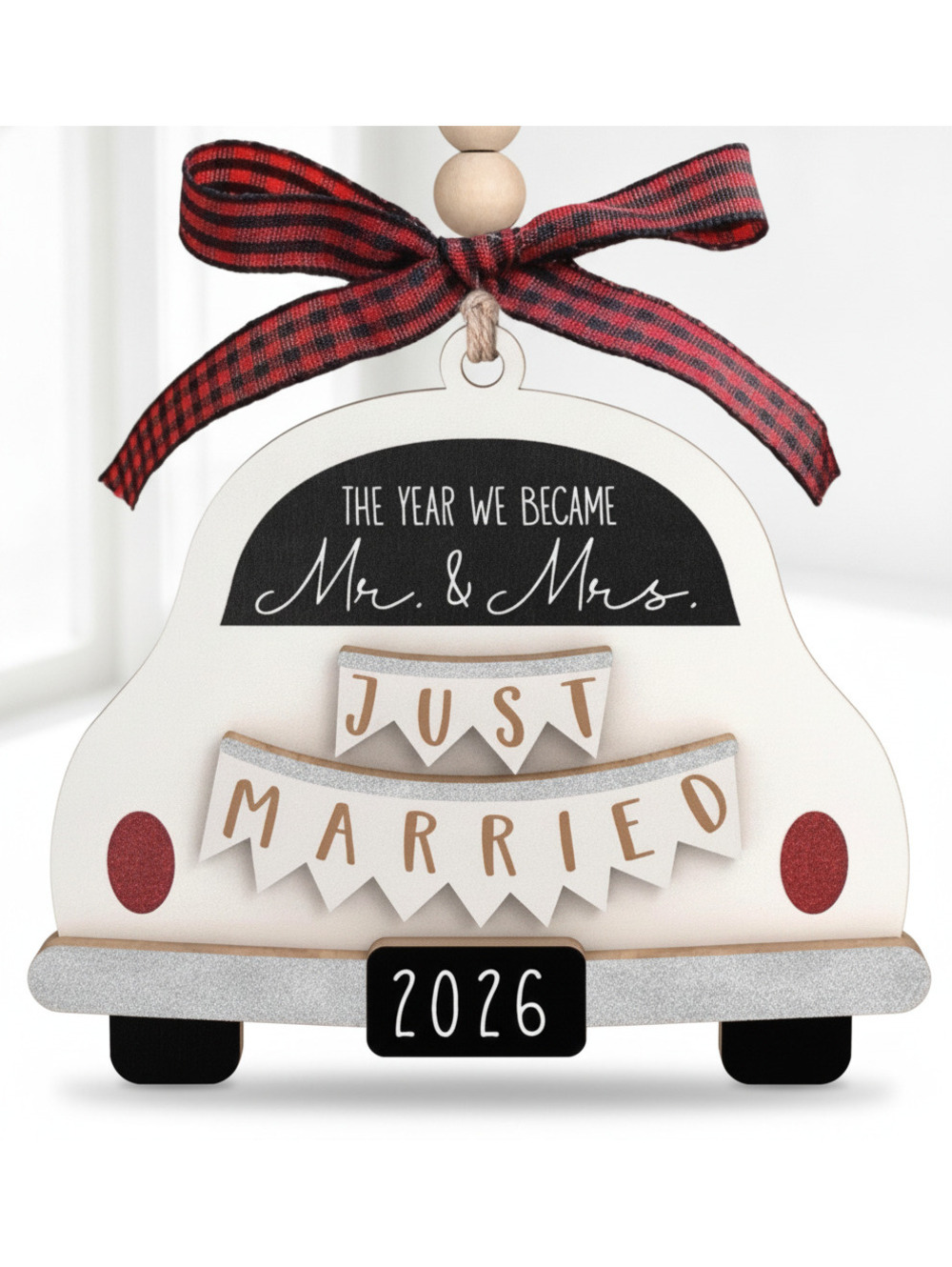 Mr and Mrs Just Married Wedding Ornament 2026 Car Christmas Tree Decoration New